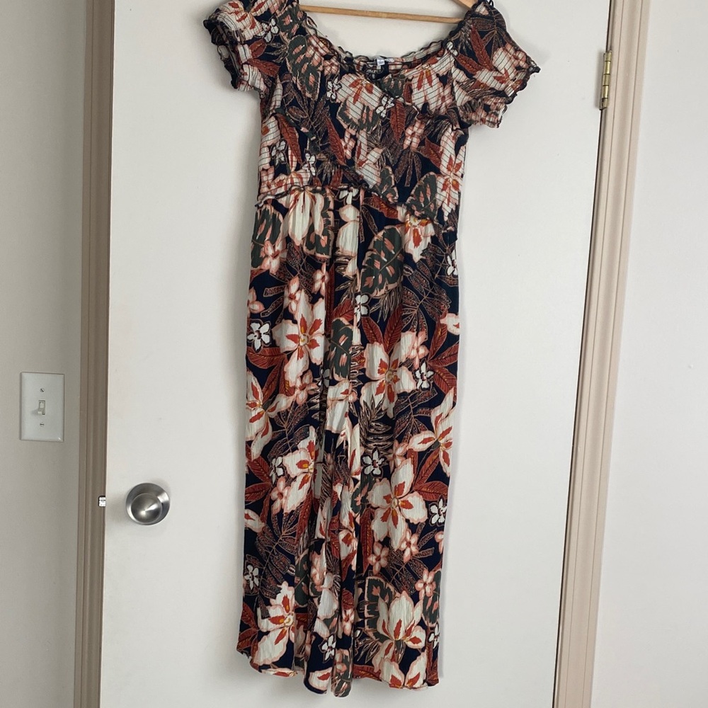 Patrons of Peace Floral Jumpsuit - Black and Orange
